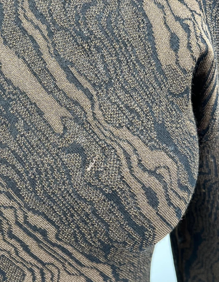 Proenza Schouler Brown/Black Turtleneck Asymmetric Jacquard Midi Dress sz S - Image 3 of 4