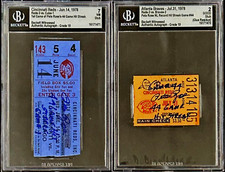 Pete Rose Signed 1st Game and Game 44 of NL Record Hit Streak Tickets Stubs BAS