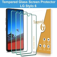 3 PACK Tempered Glass Screen Protector For LG Stylo 6 Full 9H Premium HD Clear