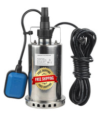 Bomba De Aguas Sumergible Acero inoxidable 1 HP 3000GPH Profundo Con Interruptor