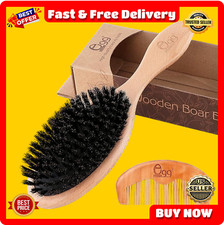 BLACK EGG Boar Bristle Hair Brush for Women Men Kid, Soft Natural Bristles