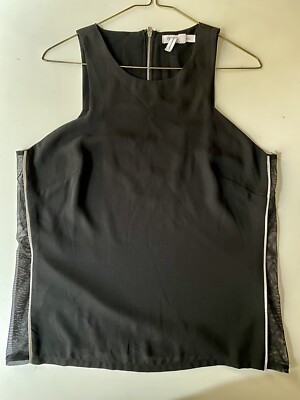 BCB Generation Sleeveless Black Tank Top With Small Zipper - Size M