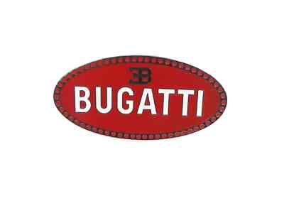 Early Bugatti Radiator Grille Badge Emblem Customize Brass Chrome Enamel RED #V3