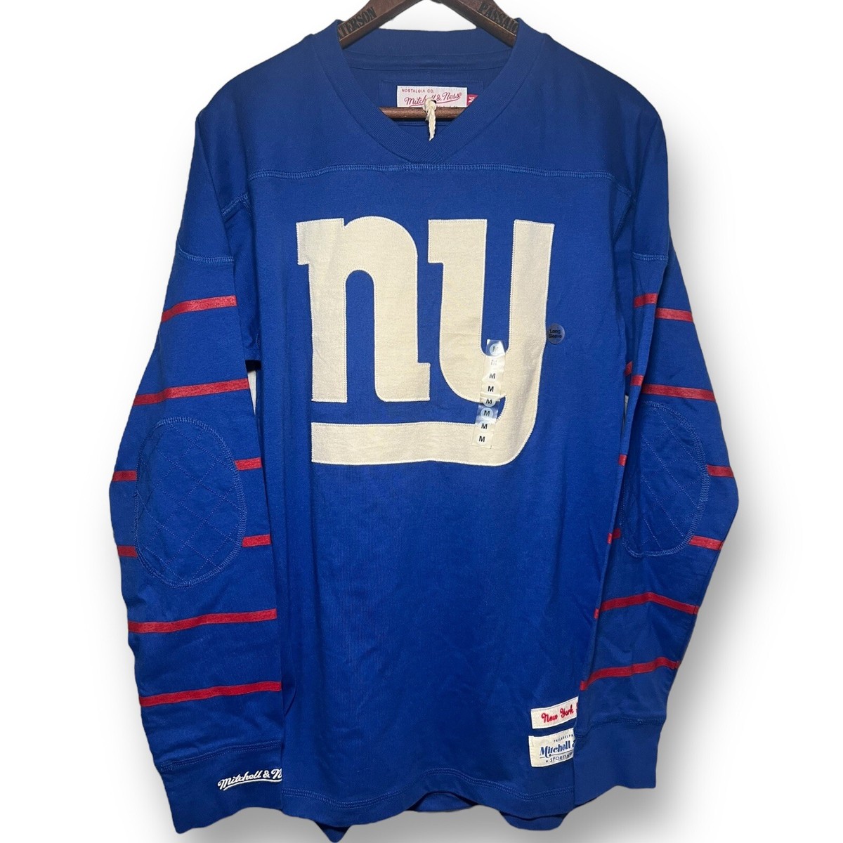 Long Sleeve Mitchell And Ness Ny Giants Men's Mitchell Ness