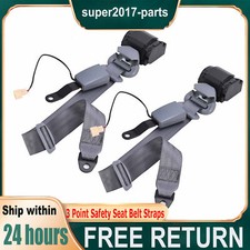 2 Set Universal With Sensor 3 Point Safety Seat Belt Straps Car Retractable Usa