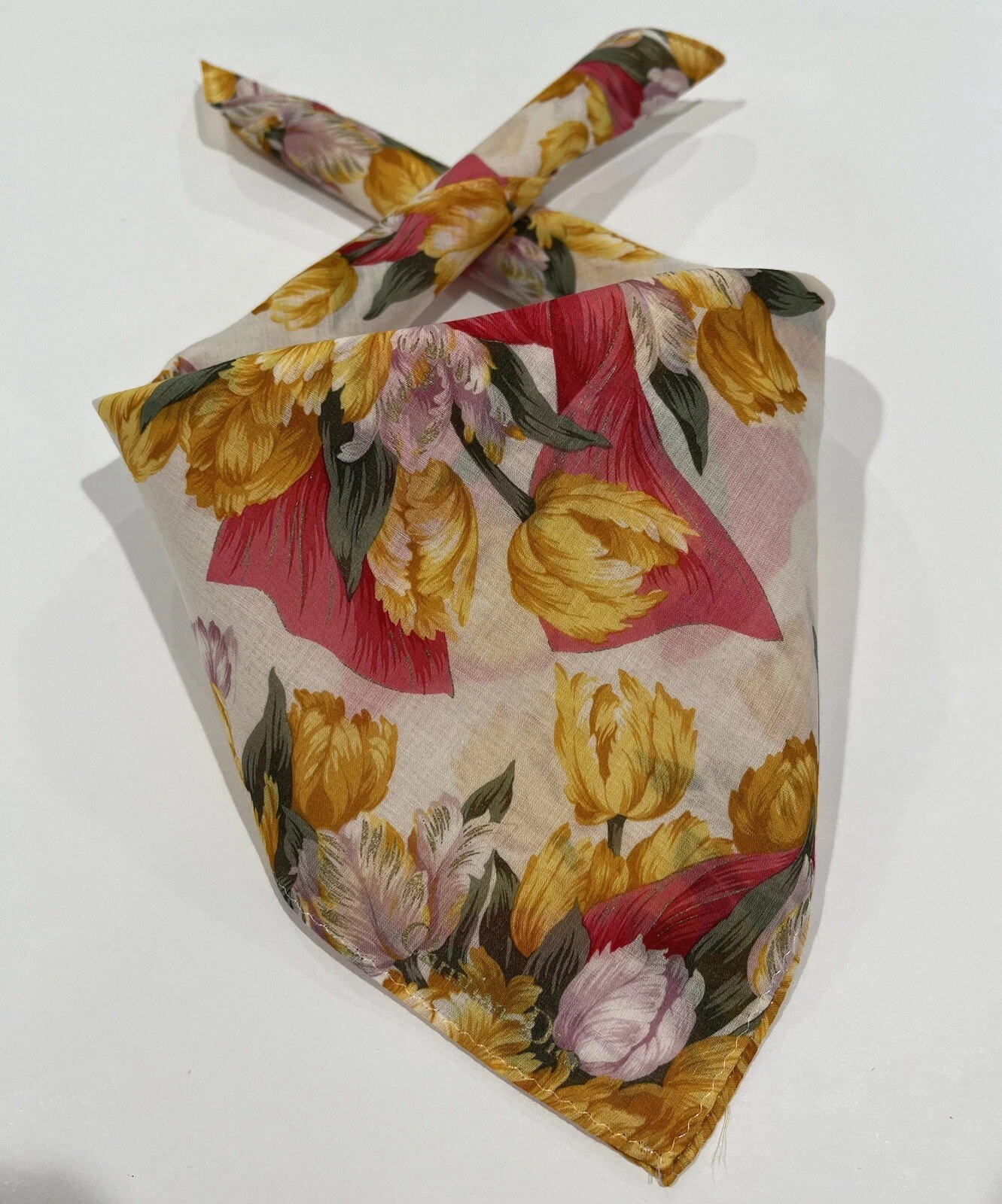 Mouchoirs Christian Dior vintage femme art tuilipe coton poche carré 18