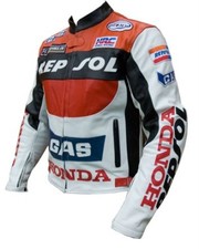 REPSOL Veste Motard en Cuir Veste en Cuir Moto Veste en Cuir de Motard
