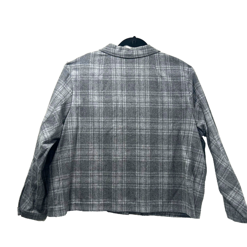 Lightweight PENDLETON Virgin Wool Gray Plaid Blazer Jacket Womens Size 3X - Picture 8 of 8