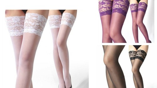 NEU Spitze Top 20 Denier durchsichtige Hold Ups Strümpfe 17 verschiedene Farben Geschenk für sie - Bild 11 von 43