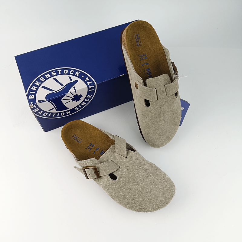 Birkenstock Boston Soft Footbed Suede Leather Taupe Women