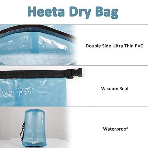 Wasserdichter Dry Bag für Damen Herren, 5L// 20L/ 30L/ 40L Roll Top 10L blau - Bild 6 von 7