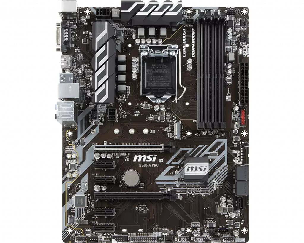 MSI B360 A PRO Motherboard Intel B360 LGA 1151 DDR4 M.2 ATX Core DVI D Celeron