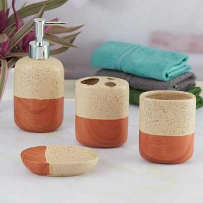 New Ceramic Bathroom Accessories Set for Home Decor Gift Item Set of 4 A34