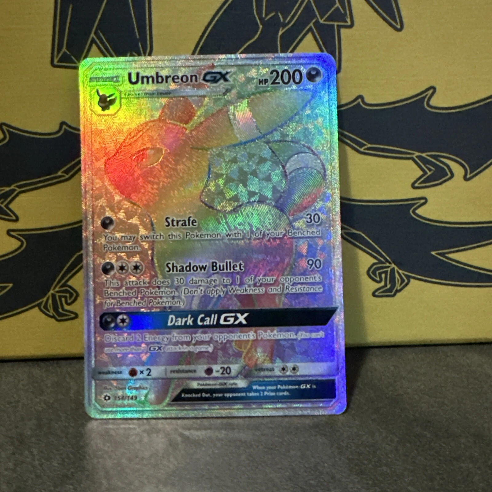 Umbreon GX 154/149 Rainbow Rare 2017 Sun And Moon Secret Pokemon TCG LP