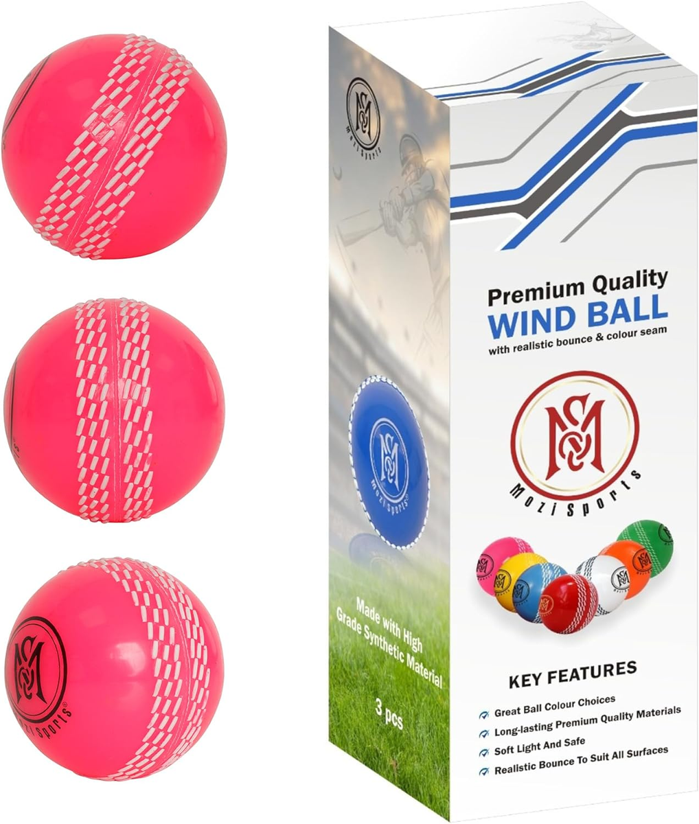 Palline Da Cricket Mozi Sports - Morbide, Per Allenamento, Interno Ed Esterno, Confezione Multicolore - Foto 2