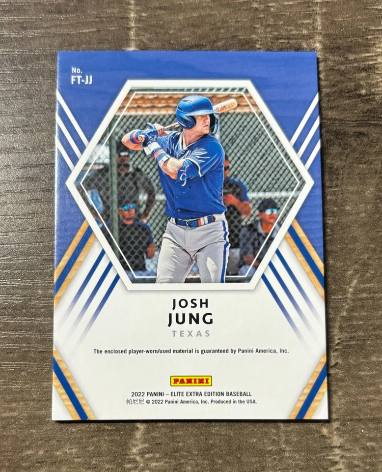 2022 Panini Elite Extra Edition Josh Jung Future Threads Relic #FT-JJ RANGERS - Image 2 of 2