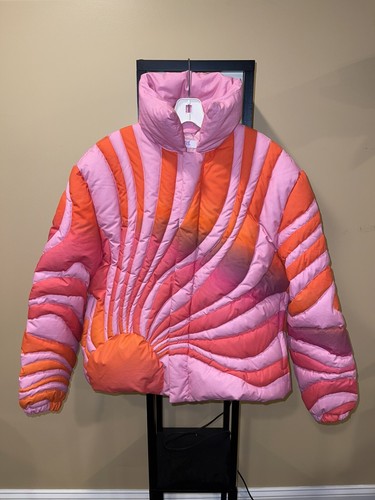 ERL Sunset Pink / Orange Puffer Bomber Down Jacket