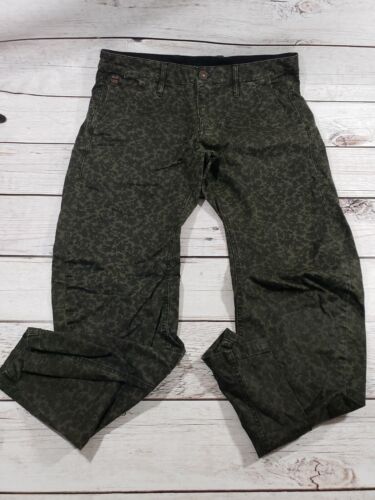 G STAR RAW Mens 32 Army Green Black Print BAGGY style Jean's E7 - Picture 5 of 9