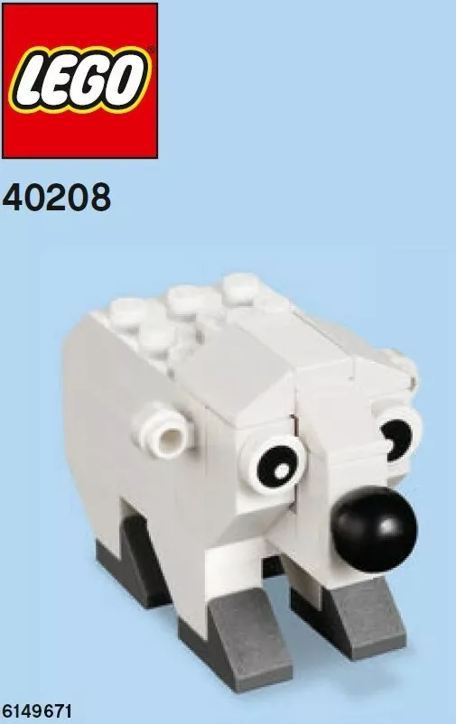 LEGO Polar Bear Christmas Tree Decoration Mini Model Build Poly