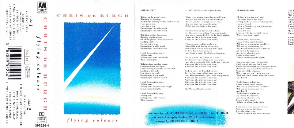 MC Chris de Burgh - Flying Colours - A&M Records 1988 - tape musikkassette - Bild 2 von 3