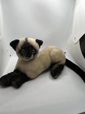 Vtg 1973 R. Dakin Siamese Cat Plush Stuffed Animal Blue Eyes