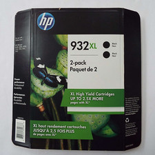 Genuine HP 932XL Black Ink High Yield Printer Cartridge 2-Pack Sealed NOS 2022