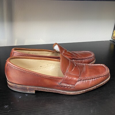 Allen Edmonds Hanover Brown Leather Moc Toe Penny Loafer  display picture 1