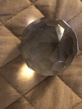 Tiffany & Co Crystal Round Prism Paperweight Clear Faceted Spectrum By Stratton