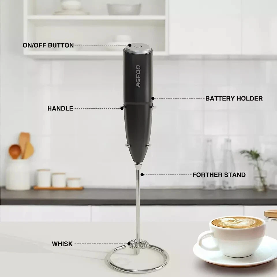 Milk Frother Handheld for Coffee with Stand-Hand Frother Wand, Electric Whisk-US