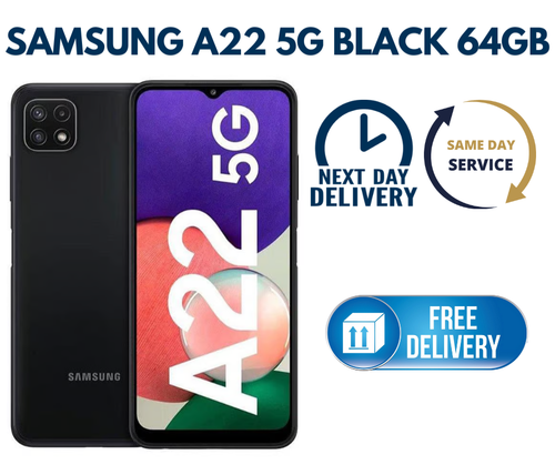 Samsung Galaxy A22 5G 64GB Unlocked Smartphone Black Colour Pristine Condition