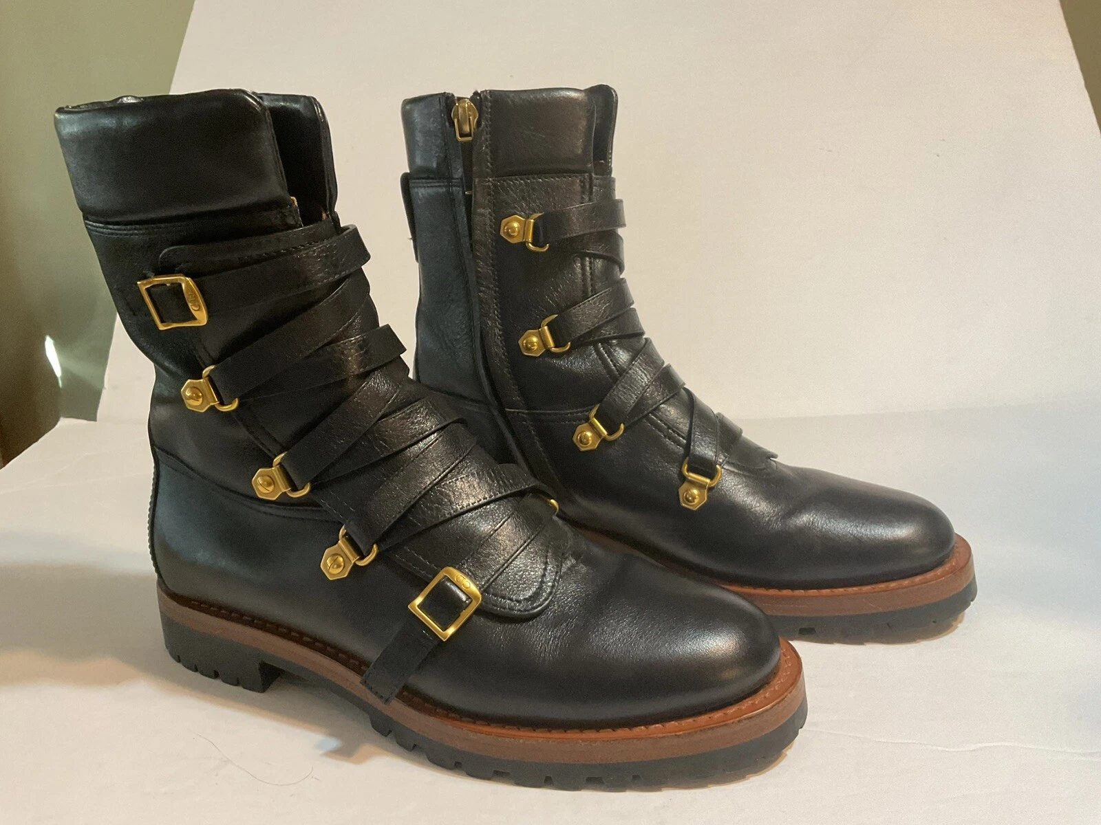 Bottines CD Christian DIOR cuir noir taille 37 authentique 