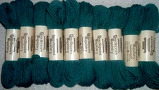 Vintage Brunswick 100% Wool Needlepoint Tapestry Yarn Lot of 10 Teal #1713