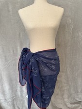 Swimsuit Cover Up Sarong Nautical Anchor Wrap Bahamas Size 72  x 27  NWT