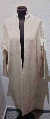ITALY  Feinstrick Strickjacke Cardigan Jacke Mantel beige Gröss36,38,40,42,44 J4