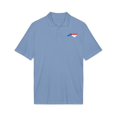 North Carolina Flag Embroidered Polo Shirt Performance Moisture Wicking Unisex