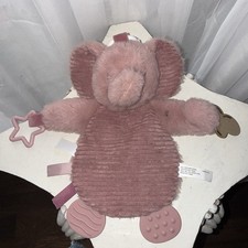 Pink Dreamgro Gray Elephant Buddy Blankie Pacifier Holder Baby Security Teether
