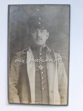 CdV WK1 Soldat mit Uniform Orden Mantel EK Eisernes Kreuz