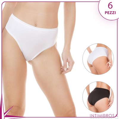 Jadea Women's Midi Briefs 7002 Stretch Cotton 6 Pieces