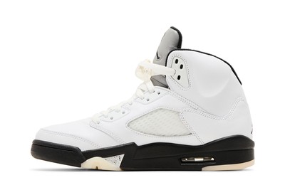 Size 9.5 - Air Jordan 5 Retro White Black for sale online | eBay