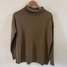 LOFT Olive Green Mock Neck Long Sleeve Sweater Size S