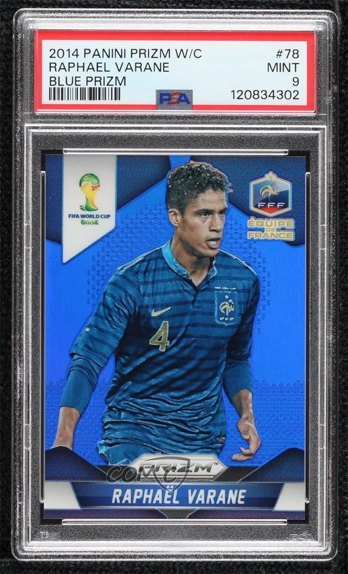 2014 Panini Prizm World Cup Blue 182/199 Raphael Varane #78 PSA 9 MINT 05c6
