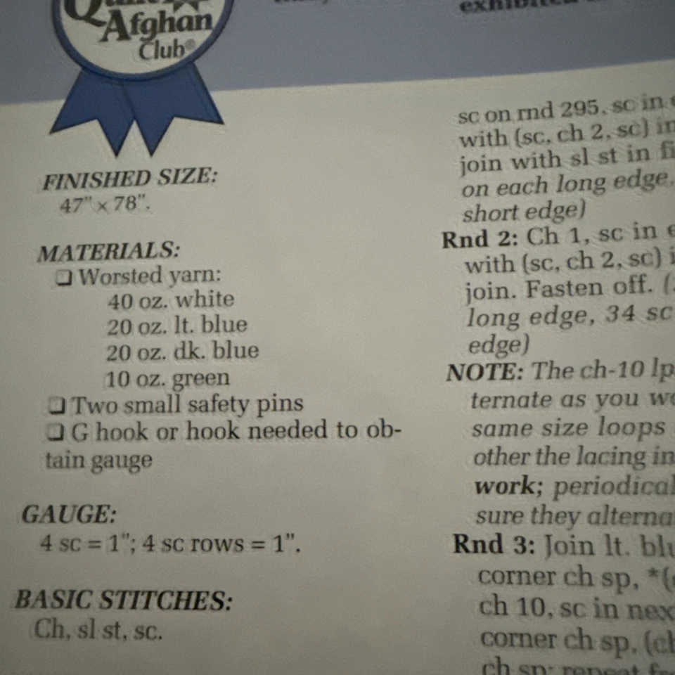 CROCHET Annie’s Afghan Quilt Club ~ “Blue Lilies Afghan” ~ PATTERN ~ - Image 2 of 2