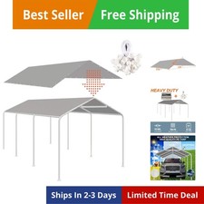 10 x 20 Ft Carport Replacement Canopy Cover Garage Top Tent Shelter Tarp with...