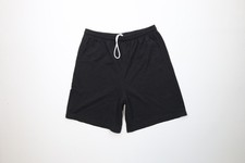 Vintage 90s Streetwear Mens Size XL Faded Blank Above Knee Mesh Shorts Black