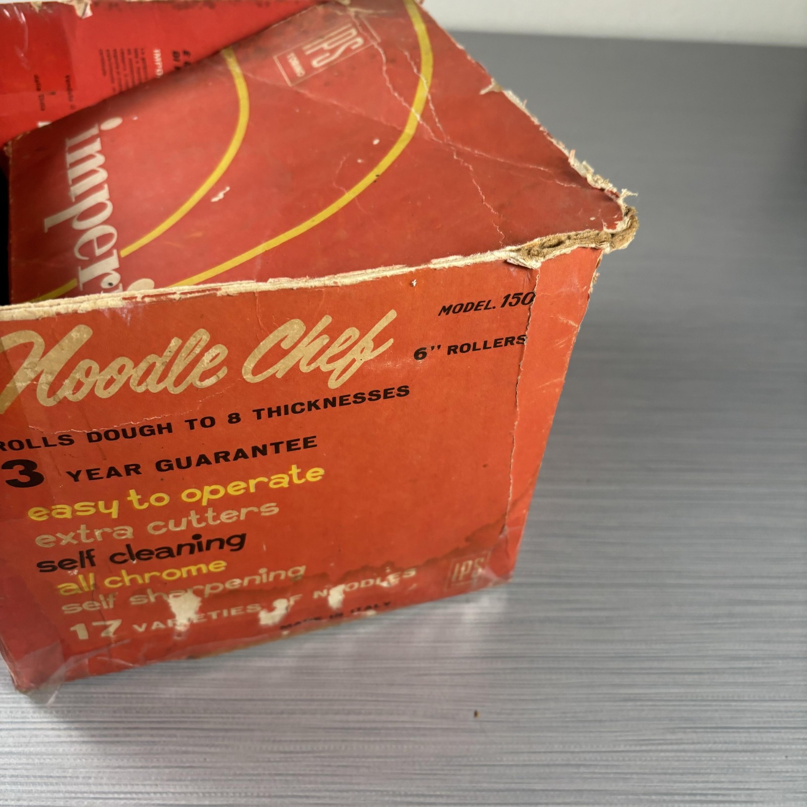 Vintage Imperia Lusso SP150 Pasta Maker Machine Italy W Box Missing Handle