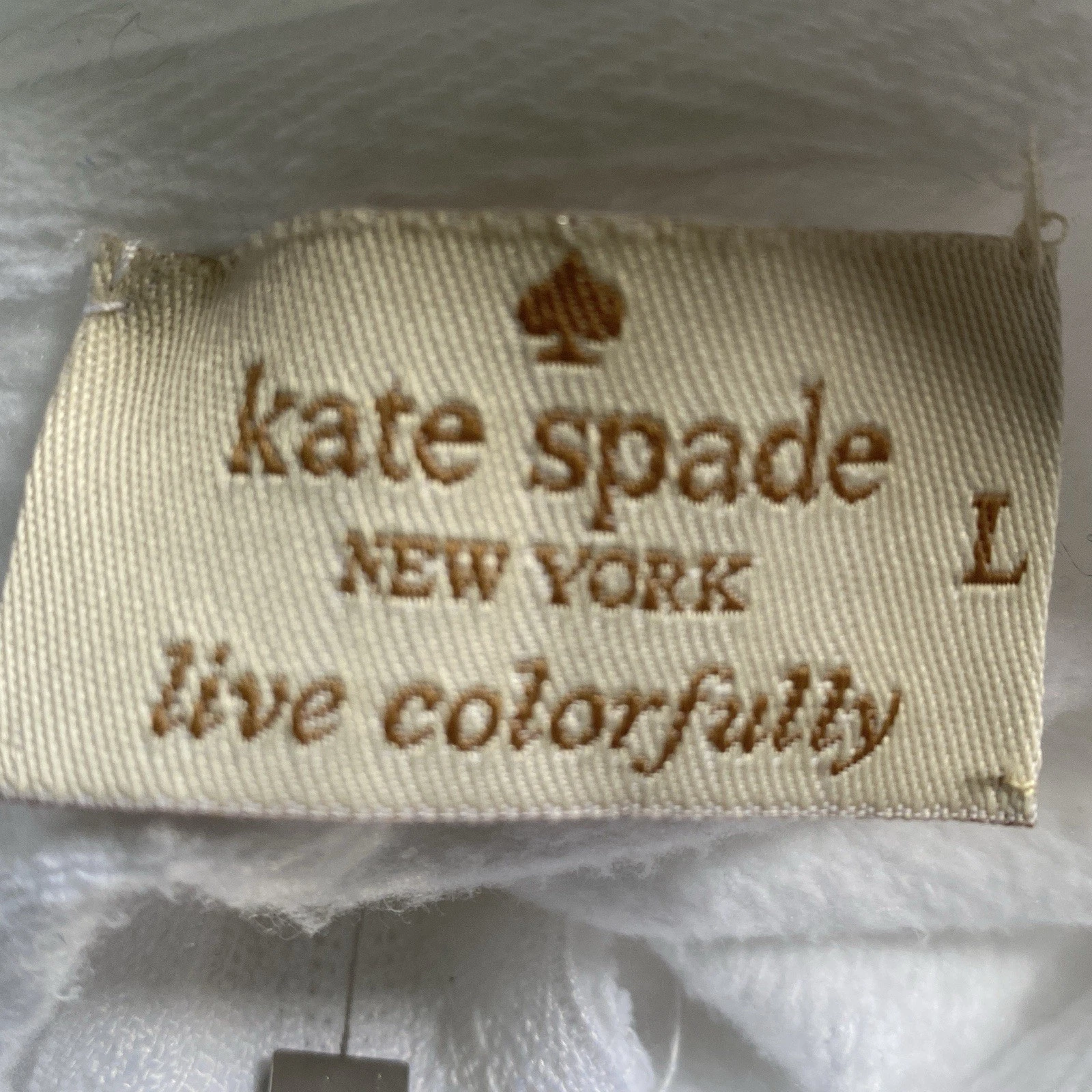 Felpa con cappuccio Kate Spade grafica bianca nera scintillante cotone *vestibilità grande come media*