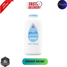 Johnson's Baby Powder, Naturally Derived with Aloe & Vitamin E, 15 oz