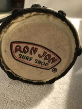 Vintage Ron Jon Surf Shop Wooden Djembe Drum With Sea Turtle Design