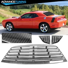 Fits 08-23 Dodge Challenger IKON XE Style Carbon Look Rear + Side Window Louver