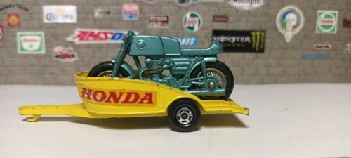 MATCHBOX LESNEY SUPERFAST ,  HONDA MOTORCYCLE & TRAILER ,38c , c1970